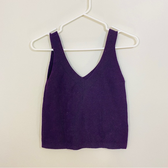Frank and Oak | Cropped Purple Knit Tank - Picture 1 of 2